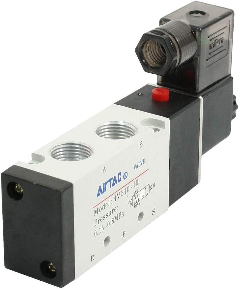 AexitSingle (Control electrical) Coil 2 Position 5 Way Solenoid Valve DC 12V 4W (82ry593qf214) 125mA 4V310-10