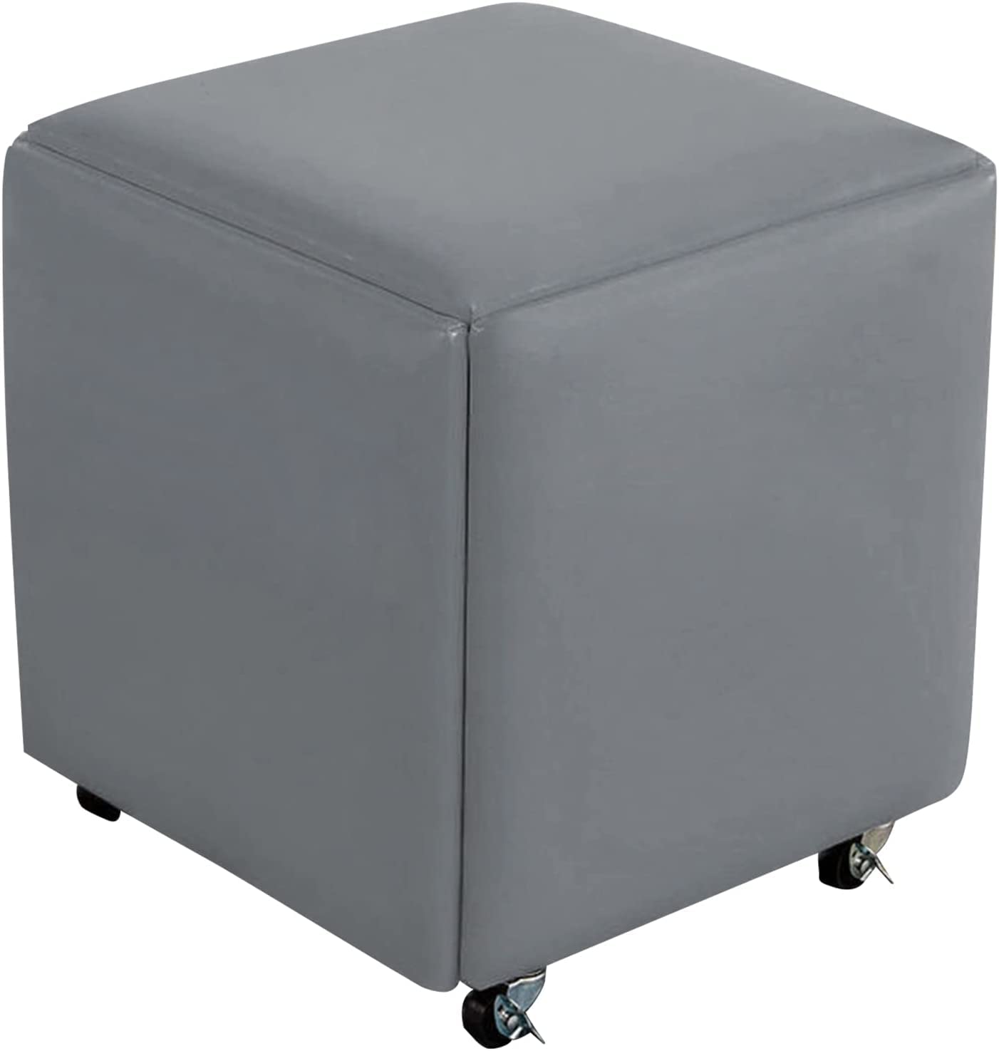 JCPQDWTD Durable Waterproof Leather Stackable Stools with Wheels for Easy Mobility Strong Load Bearing and Stable Design for Safety.
