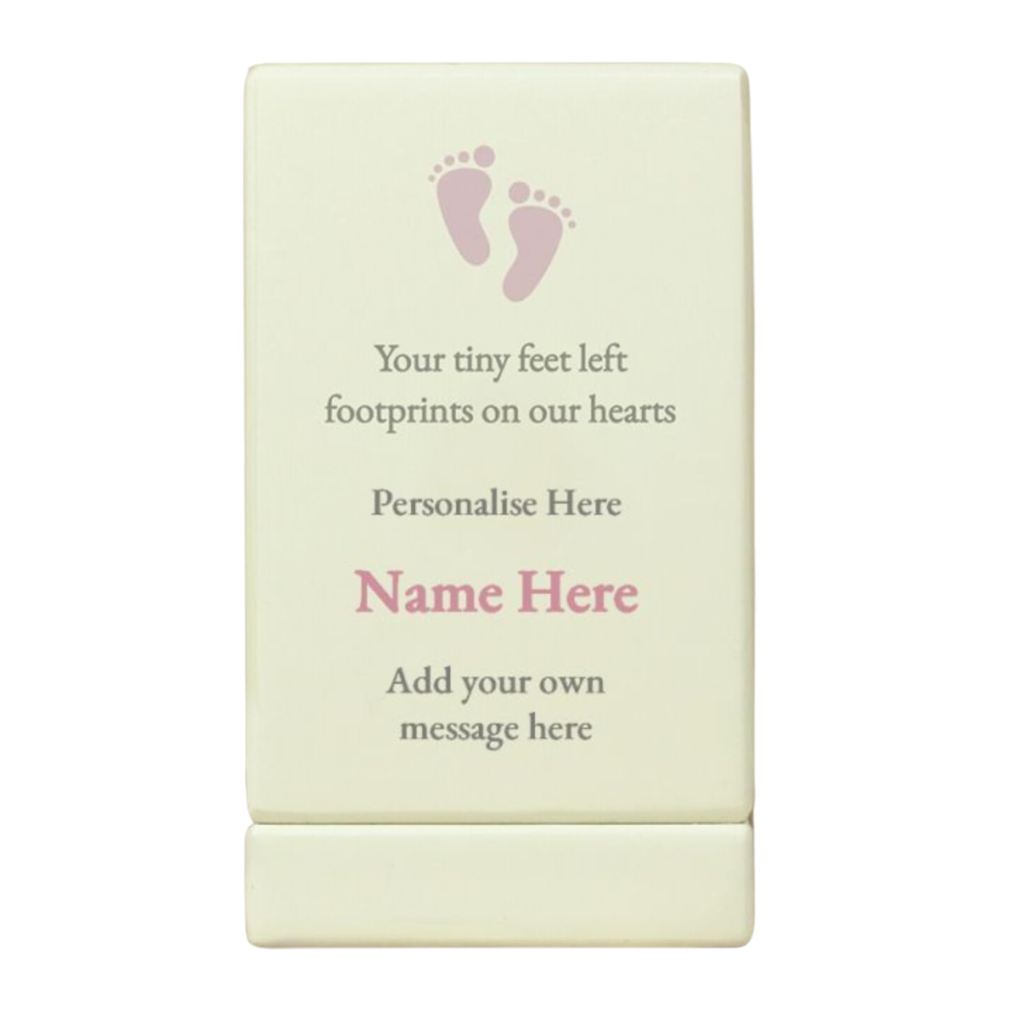 Caleli Gifts Women's White Personalised Baby Girl Small Wooden Urn
