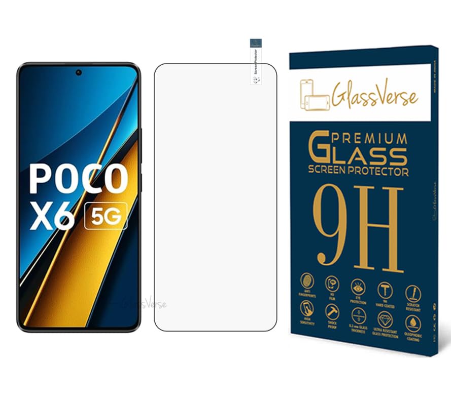 GlassVerse 9H Tempered Glass For Poco X6 5G Cellphone(Pack Of 1)With Free Installation Kit. Full Screen Coverage-6.567 Inch (B0D9S2HGZ8) Amazon Price History, Amazon Price Tracker