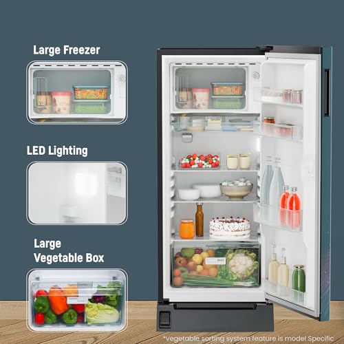 Image of Liebherr 191L 5 Star Inverter,Direct Cool,Handsfree,Foot Pedal,Base Drawer,Pocket Handle,Single Door Refrigerator,20 Yrs Warranty on Compressor,Freezer 22 L,Vegetable Organiser,Teal string(2024 Model)
