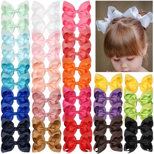 El Mejor Listado de Monos para Niña los 5 mejores. 46 40Pcs 4.5' Hair Bows Alligator Clips Grosgrain Ribbon Big Hair Bows Clips Hair Barrettes Pins For Toddlers Kids Teens Children In Pairs