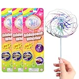 Regenbogen Spinner Spielzeug, 3 Stuck Regenbogen-Twirler-Stick, Magic Rainbow Spinner, Seifenblasen-Spinner-Zauberstab für Erwachsene und Kinder, Bunter Zauberstab für Partys und Festivals