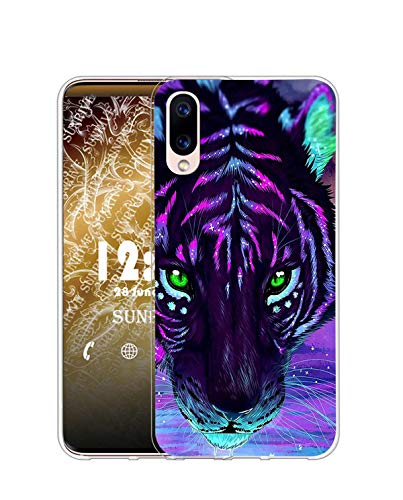 Sunrive Funda Compatible con Vivo NEX S, Silicona Slim Fit Gel Transparente Carcasa Case Bumper de Impactos y Anti-Arañazos Espalda Cover(Q Tigre 2)