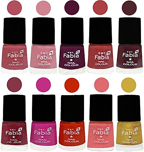 Image of ALL IN ONE (PACK OF 10), Long Lasting Glossy Nail Polish, 6 ml Each, All Vibrant Colours,02188