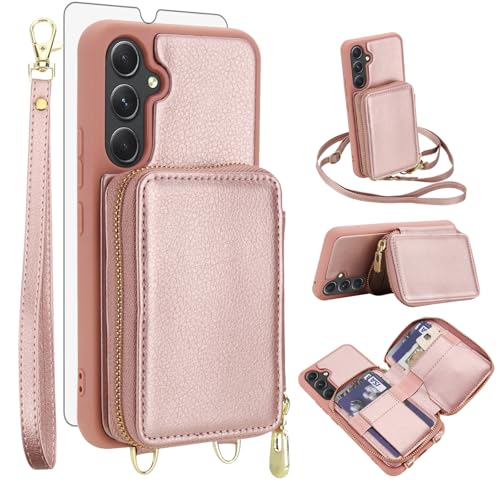 Étui Samsung Galaxy A54 5G blocage RFID avec porte-cartes et verre trempé A545G