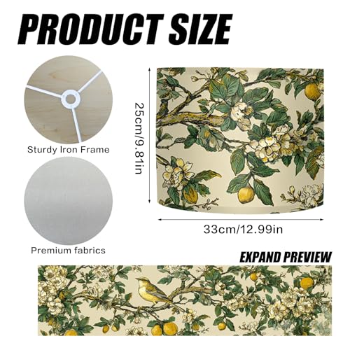 Image of Nuxovilar Lamp Shades Set of 2, 13 inch Top x 13 inch Bottom x 10 inch High (Spider)