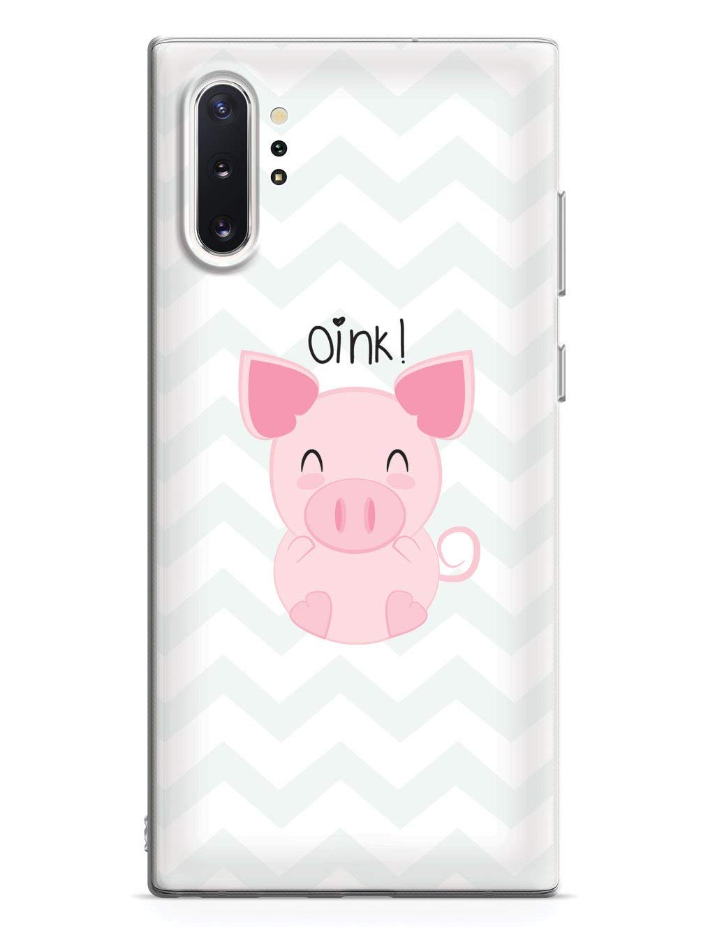 Inspired Cases - Compatible with Galaxy Note 10 Plus Case - 3D Textured Protective Phone Case for Samsung Galaxy Note 10 Plus - Oink! - Pig Chevron