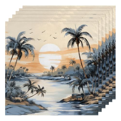Servilletas de Tela Tropical Beach Set x6 50.5x50.5 cm miniatura 1