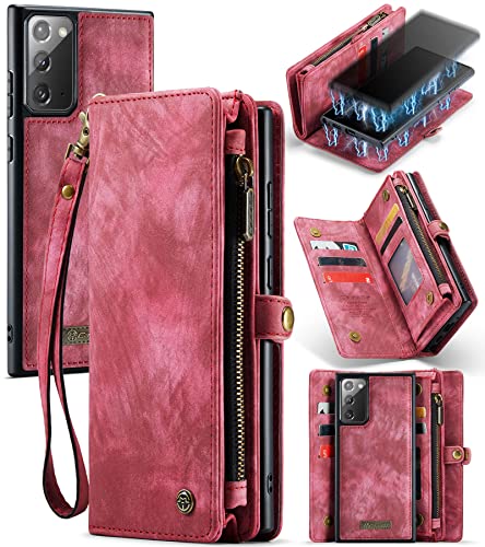 UFinetech Desmontable 2 en 1 Cartera Funda Samsung Galaxy Note 20 Diseñado Magnetica Flip Libro TPU Cuero Tapa Tarjeta Cuerda Cerradas Billetera Funcion Funda de Samsung Galaxi Note 20 5G