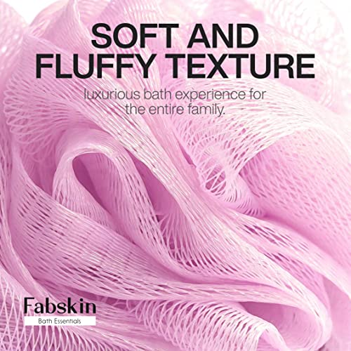 Image of FABSKIN Luxury Back Bathing Loofah With Wooden Handle for Men and Women | Pack of 1 | Loofah For Back Bathing with handle | Back Bathing Loofah Brush | Back Scrubber for Bathing (Pink)