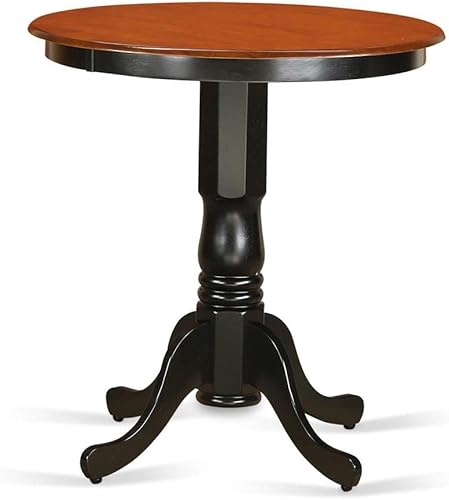 East West Furniture EDT-BLK-TP Eden - Mesa de comedor redonda con base de pedestal, 30 x 30 pulgadas, color negro y cereza