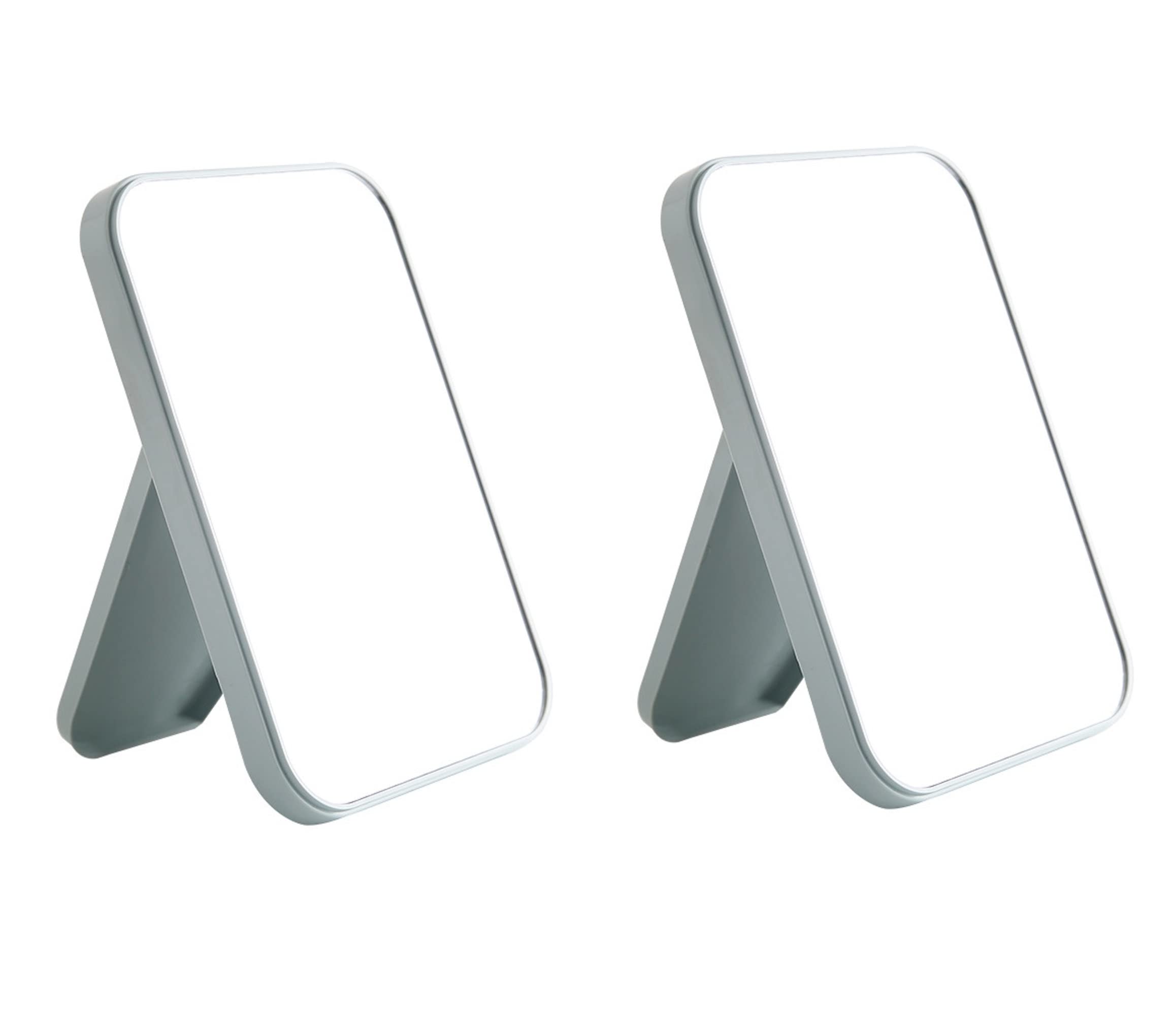 Creative Foldable Makeup Mirror Portable Simple Desktop Dressing Mirror Square Single-Sided Desktop Small Mirror, Best Gift for Girls and Women (Blue-Pack of 2)-image-25