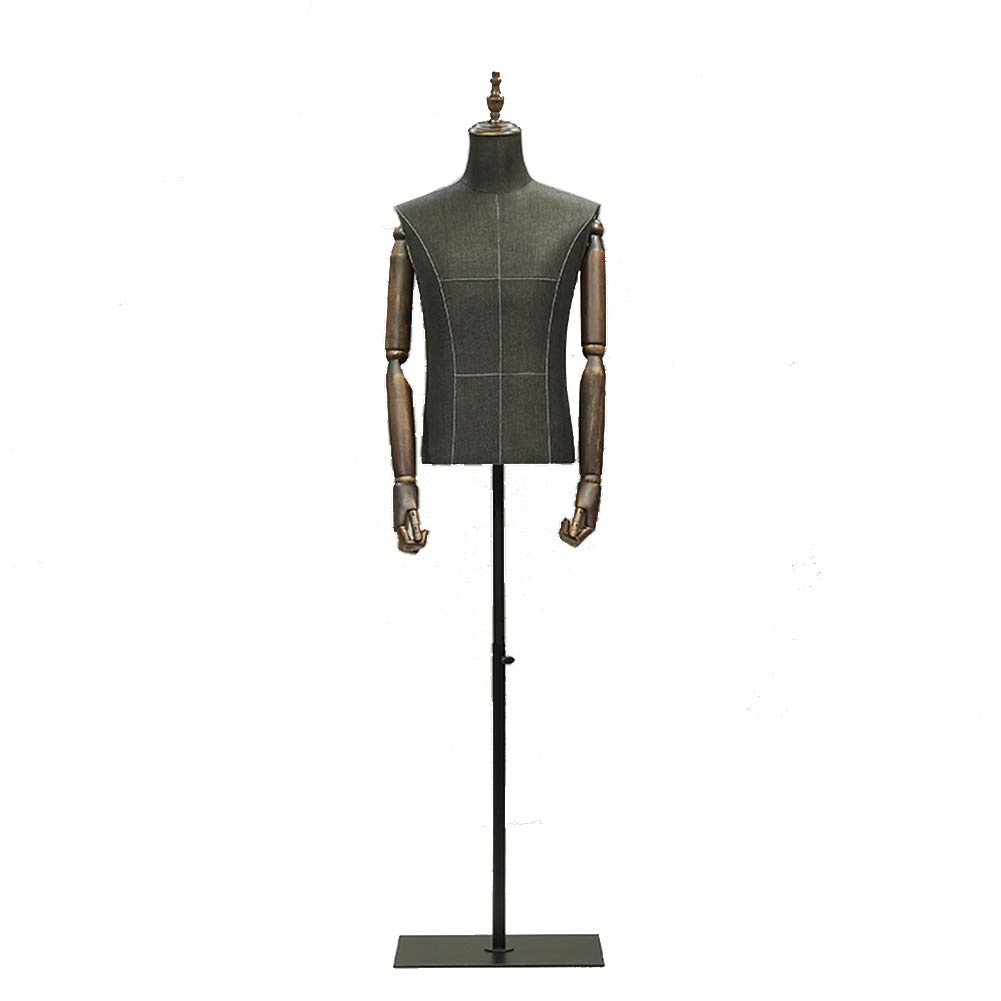 Buy LLA Black Male Mannequin Torso Body, Adjustable Height 140190 Cm