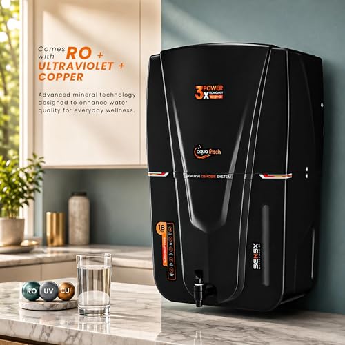 Image of Aqua Frisch Prime 18 L RO + UV + UF + Copper + TDS Control Water Purifier (Black)