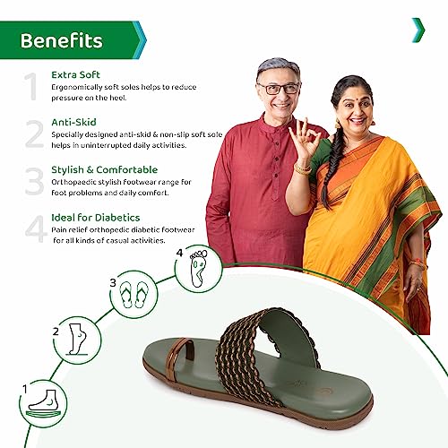 Image of ORTHO JOY Fancy doctor slippers | Soft chappal for women | Casual flat sandals