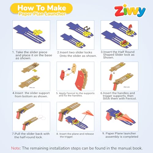 Image of STEM Toy Paper Plane Launcher for Kids | Science Experiment Kit | Educational & Puzzle Game | Toys for Boys & Girls Ages 3-14 Years | DIY Learning Activity Set for Fun & Skill Development