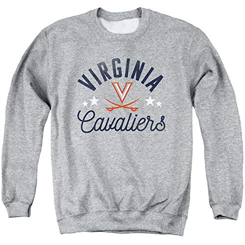University of Virginia Official Caviliers Unisex Adult Crewneck Sweatshirt,Athletic Heather, Large