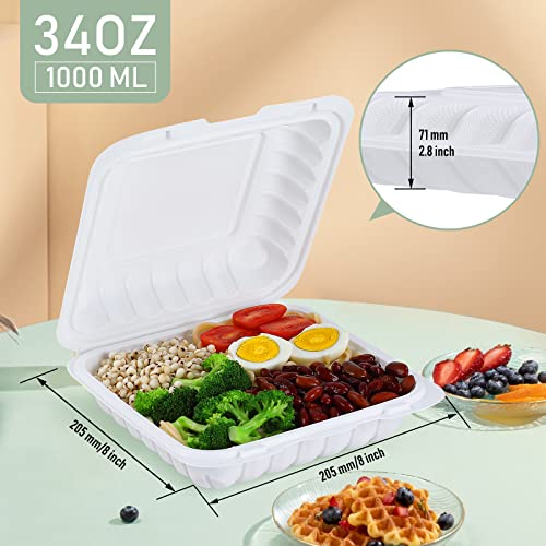 Ensbelei 34Oz Clamshell Food Containers, 50Pcs Heavy Duty To-Go Disposable Lunch Box, Plastic Hinged To Go Containers Microwave Freezer Safe Bpa Free Biodegradable Take Out Container #TOP1