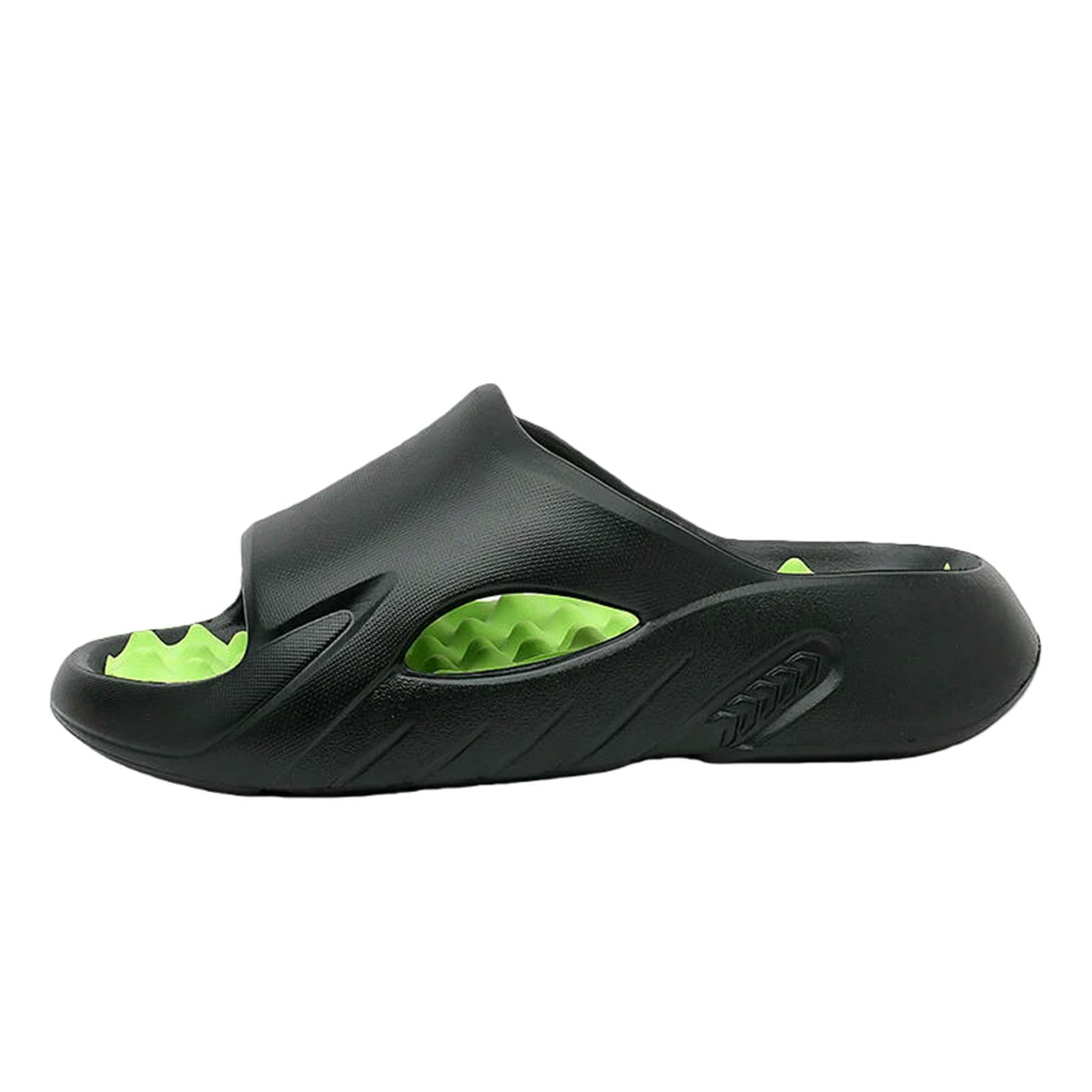 Gyios Flip Flops Men Massage Slippers Indoor Outdoor Sandals Beach Casual Shoes Comfortable Soft Slides Flip-flops Men's Big Size -black Green-38-39