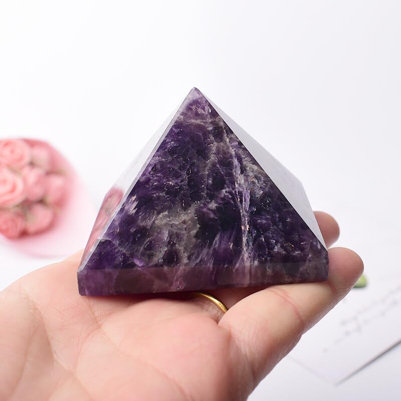 Raumdekoration Große natürliche Kristall-Amethyst-Pyramide, Quarz-Kristall, Spitzenturm, Heimdekoration, Geschenk