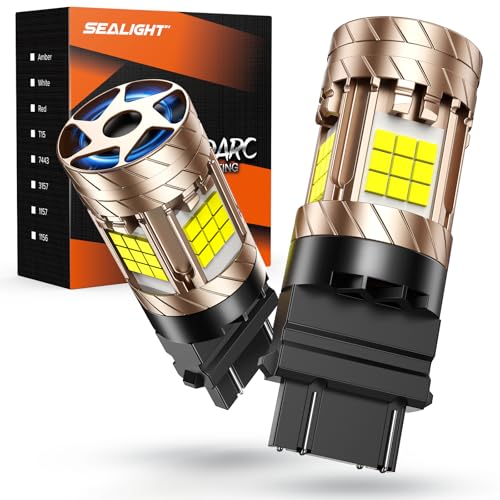 Image of SEALIGHT 3157 LED Bulb, LED Reverse Light Bulb Anti Hyper Flashing, With Built in Resistor, 3200LM Super Bright White for Backup Reverse and Tail Blinker Brake Light, Plug N Play, Pack of 2