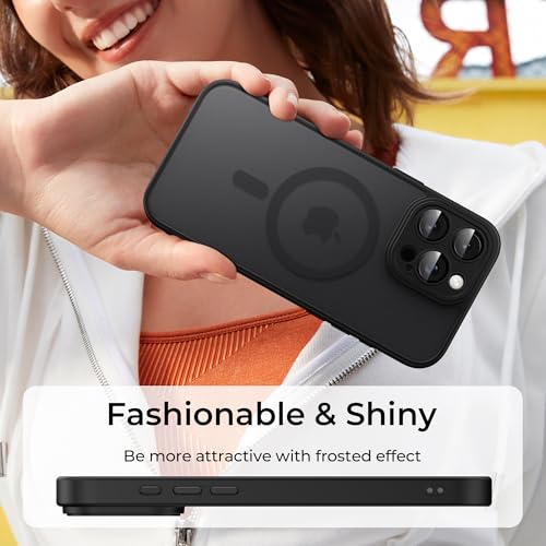 Image of Tobfit Magnetic Case for iPhone 16 Pro Max Compatible with Mag Safe, Translucent Matte Back Slim Shockproof Phone Cover for iPhone 16 Pro Max