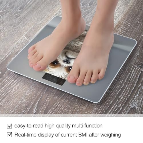 Báscula digital para baño con plataforma amplia y pantalla LCD miniatura 5
