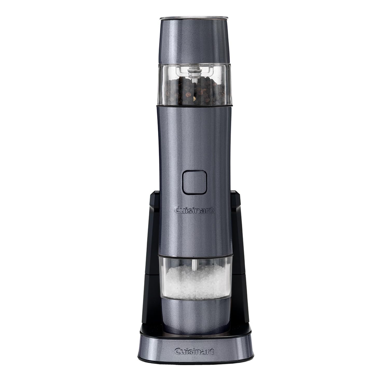Cuisinart Moulin à sel et à poivre électrique - Moulin à assaisonnement rechargeable - Aucune pile requise, chargement en 20 minutes - Capuchon doseur - Réglages de mouture ajustables - Bleu