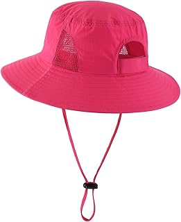 Toddler Kids UPF 50+ Sun Hat Water Repellent Ponytail Bucket Hat for Girls