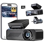 Pelsee P1 Duo 4K Dash Cam Front and Rear, 64GB SD Card, 4K+1080P Dual Dash Camera for Cars, Wi-Fi & App Control, 1.5’’IPS Display Car Camera, Voice Control, Night Vision, 24H Parking Mode, G-Sensor