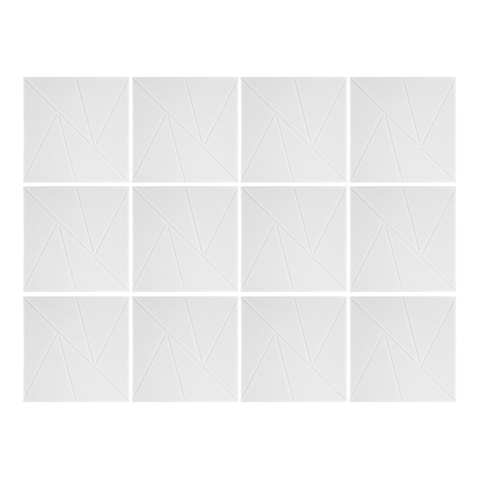 Pannelli Fonoisolanti Adesivi Bianco 12 Pezzi per Parete