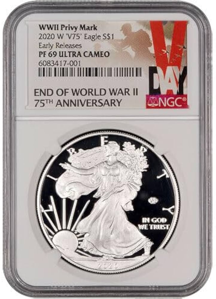 2020 W 2020-W 1 oz V75 Privy Proof American Silver Eagle Coin NGC