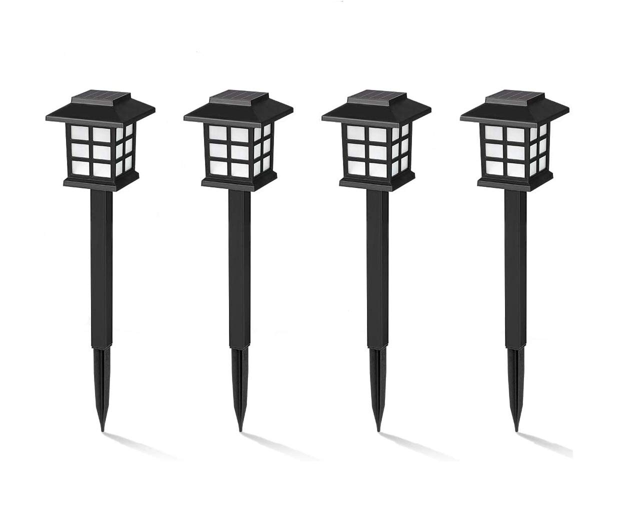 Funito 4 Pack Solar Pathway Lights Outdoor, Waterproof Outdoor Solar Lights for Garden, Landscape, Path, Yard, Patio, Driveway, Walkway