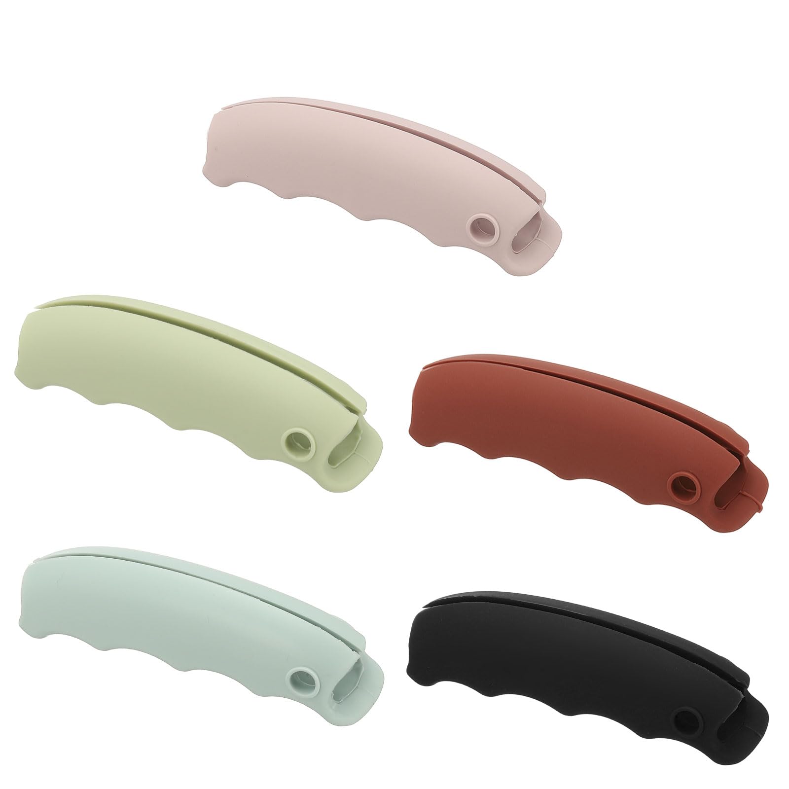 PATIKIL 5Pcs Grocery Bag Carrier Handle Cover, Colored Grocery Bag Carrier Comfortable Silicone Grip Handle Cover for Shopping Garbage Plastic Fabric,
