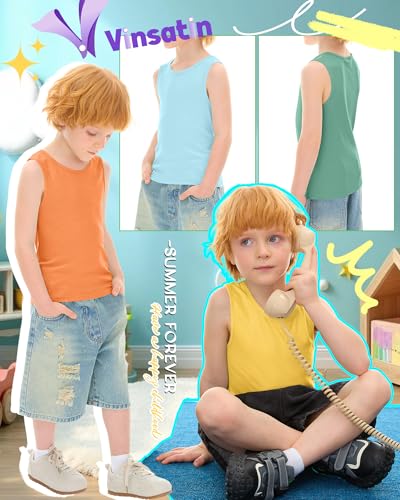 Image of 4 Pack Toddler Boys Cotton Tank Tops