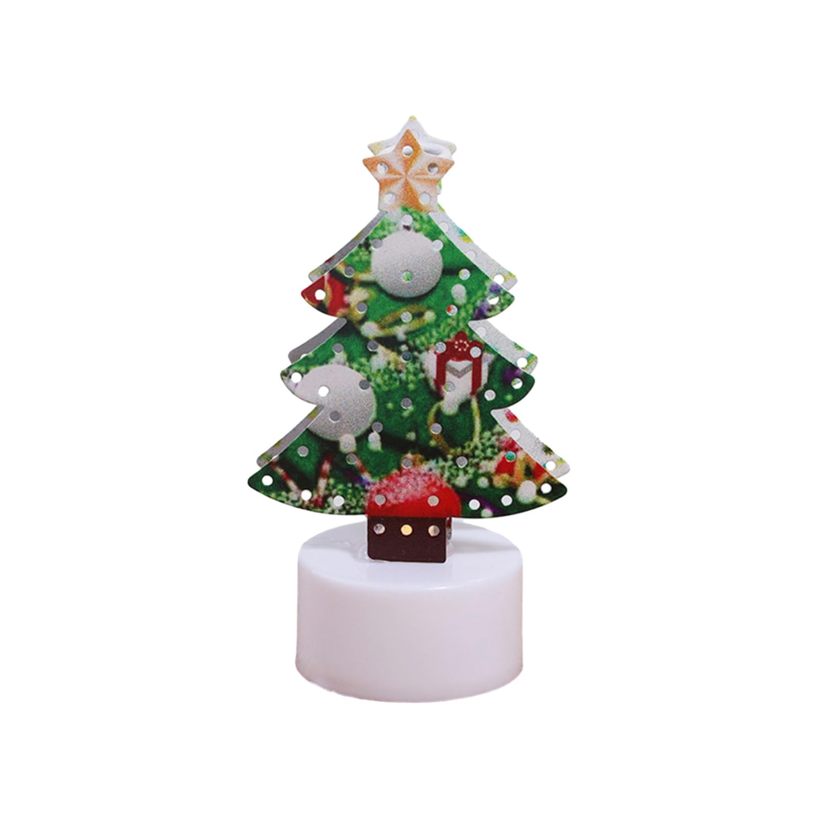 Tsophreniq Christmas Decoration Electronic Light Tree Santa Snowman Creative Night Lights Tabletop Ornament Decor LED Flameless Light
