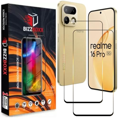 Image of Screen Guard Compatible with realme 16 Pro 5G Tempered Glass Screen Protector Guard - HD Clarity, Anti-Fingerprint (realme 16 Pro - 6.78 inch) With Installation Kit - Pack of 2