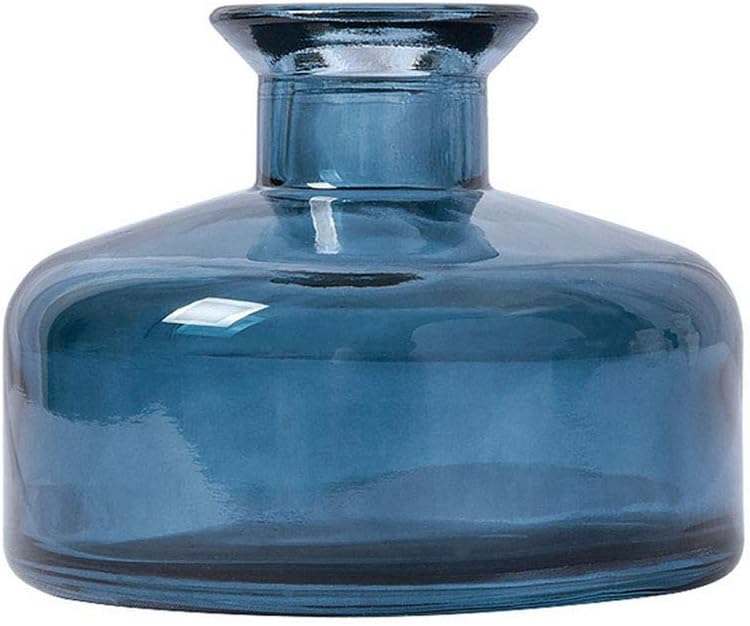 ericotry 1PCS Glass Diffuser Bottle Aromatherapy Jar Container Fragrance Essential Oil Reed Diffusers Bottle for DIY Replacement Reed Diffuser Sticks Set Home Fragrance Accessories (Dark Blue)