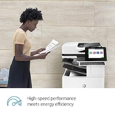 HP LaserJet Enterprise Flow MFP M635z Monochrome All-in-One Printer with Built-in Ethernet, 2-Sided Printing, high-Capacity Input Feeder, Wheeled Stand & 3-bin Stapler/Stacker (7PS99A)