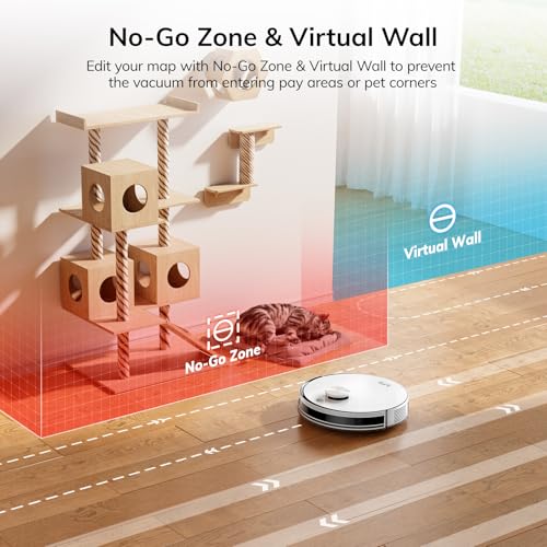 Image of ILIFE A30s Robot Vacuum, 10000Pa Max Suction Robotic Vacuum Cleaner with LiDAR Navigation, Home Mapping, No-Go Zone, 150 Mins, 2.4G WiFi /App /Alexa /Remote Control, for Hard Floor Carpet and Pet Hair