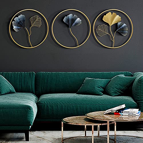 Moderne Feuille De Ginkgo Art Mural En Métal, Salon Chambre Porche Pendentif Canapé TV Fond Décoration Murale Décoration Murale Moderne Tenture Murale En Métal Cover