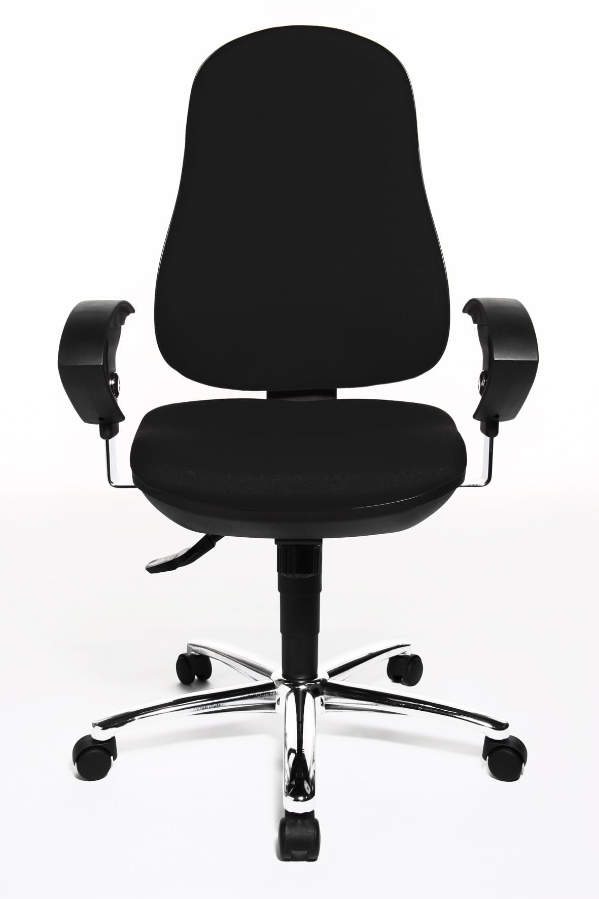 Topstar Support SY Sedia Girevole per Ufficio, Braccioli Regolabili in Altezza, Rivestimento in Tessuto Nero