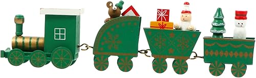 Tren de Navidad Tren de Madera Tren Ornamento de Tren de Navidad para Niños Tren de Juguete Tren Debajo del Árbol de Navidad, Tren Ferroviario,