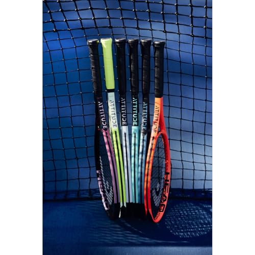 Image of HEAD MX Attitude Comp Tennis Racquet | Color: Blue | Size: 4 3 /8 inches | Material: Metallix | for Men & Women | Lightweight and Durable | Maximum Power and Control | Greater Stability