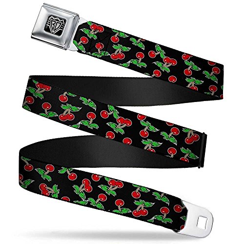 Buckle-Down Unisex-Adult's Seatbelt Belt Cherries XL, Scattered Black, 1.5