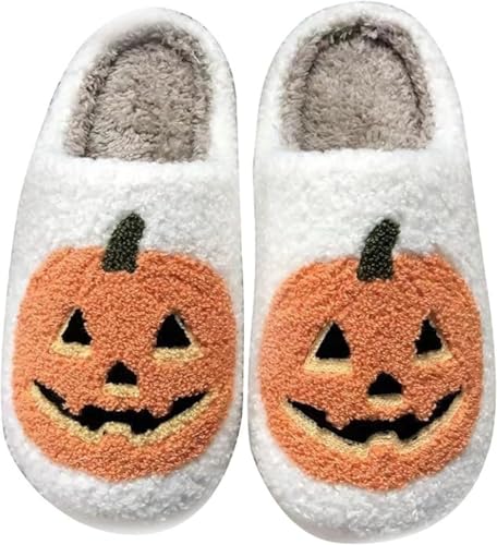 Grimace Halloween Soft Plush Comfy Slippers - Pumpkin Slippers, Slip-on, Cozy Indoor/Outdoor, Fluffy for Women & Men