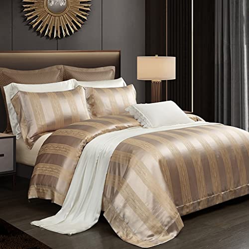 Couvercle de courtepointe en satin ensemble de lit 4 pièces respirant