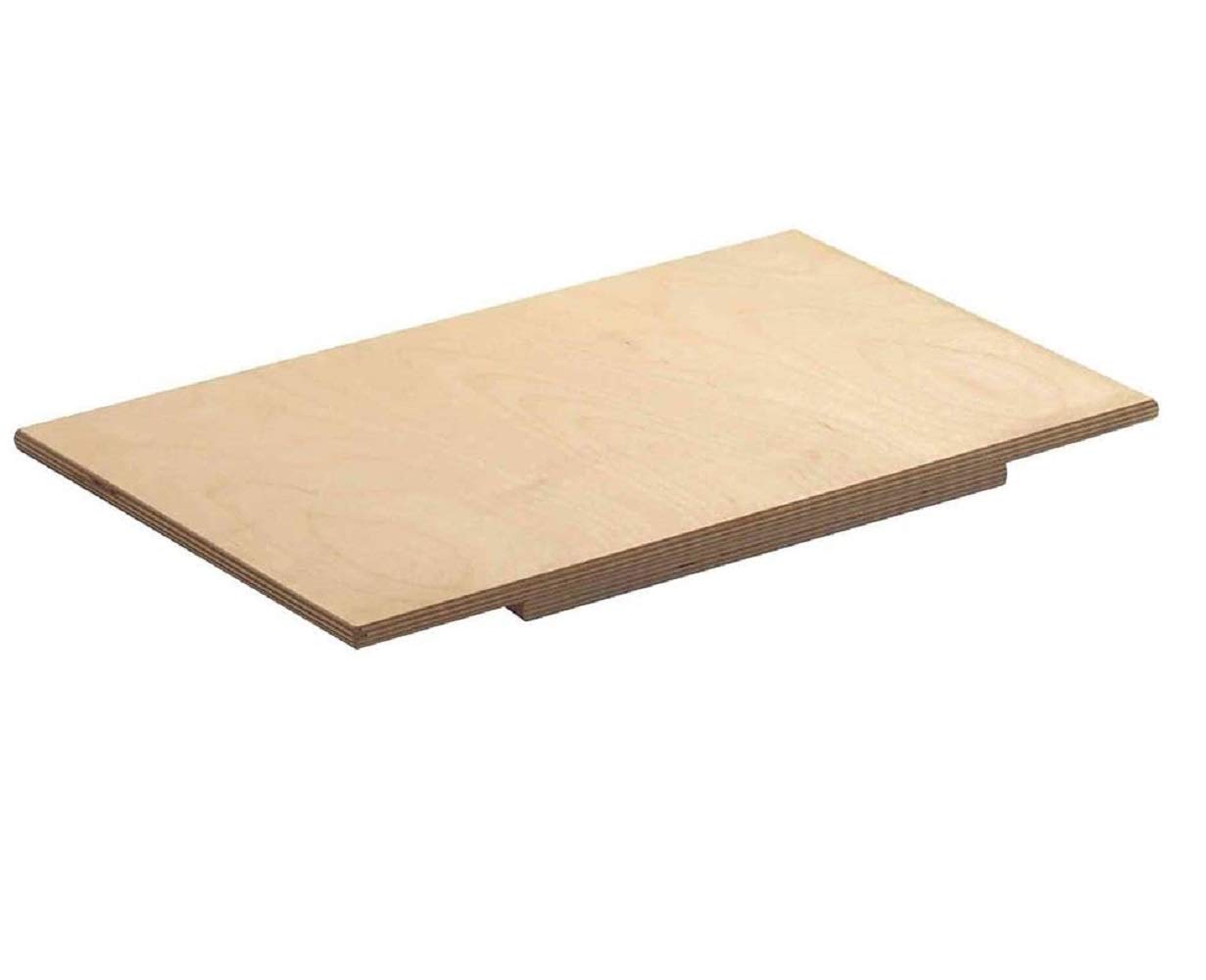 Tabla para amasar de madera de abedul para extender masa con peldaño antideslizante (sin borde, 65 x 45)