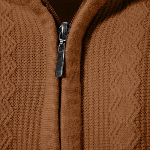 Muscularfit Zip Up Turtleneck Sweaters for Men 2024 Ribbed Knit Long Sleeve High Neck Knitted Pullover Sweaters Fall Knitwear3